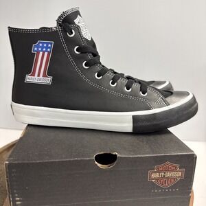 Harley Davidson Men's Baxter High Top #1 Leather Sneakers D93904 Size 8.5 New